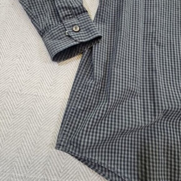 Roundtree & Yorke Shirt Men's 2XT Gray Plaid Button Down Long Sleeve Workwear - Picture 9 of 15